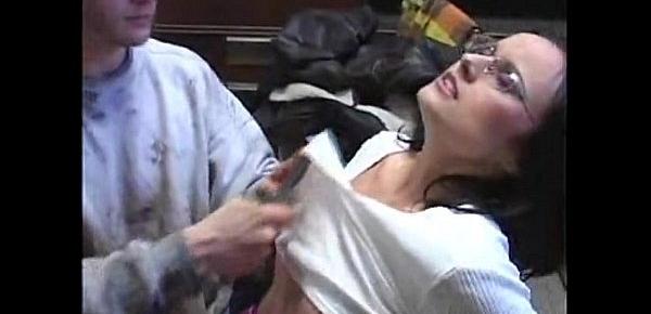  Rough sex for naughty brunette woman